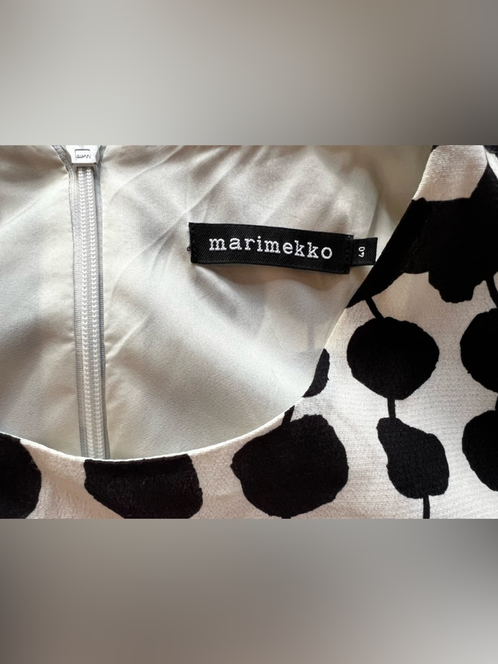 Marimekko Onanda Tikat black white dot shift dress size 40 or approx Large - Picture 3 of 8